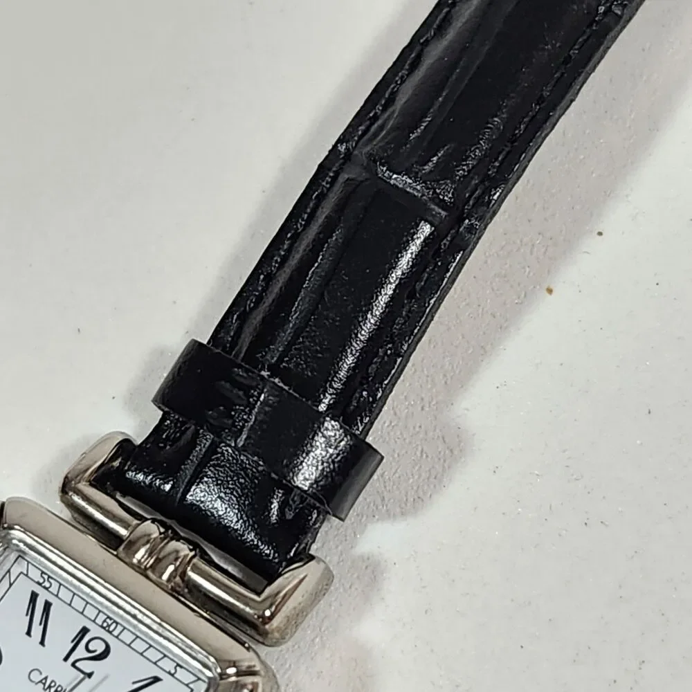 Ladies Carriage by Timex Quartz Watch Black Leather Band 8